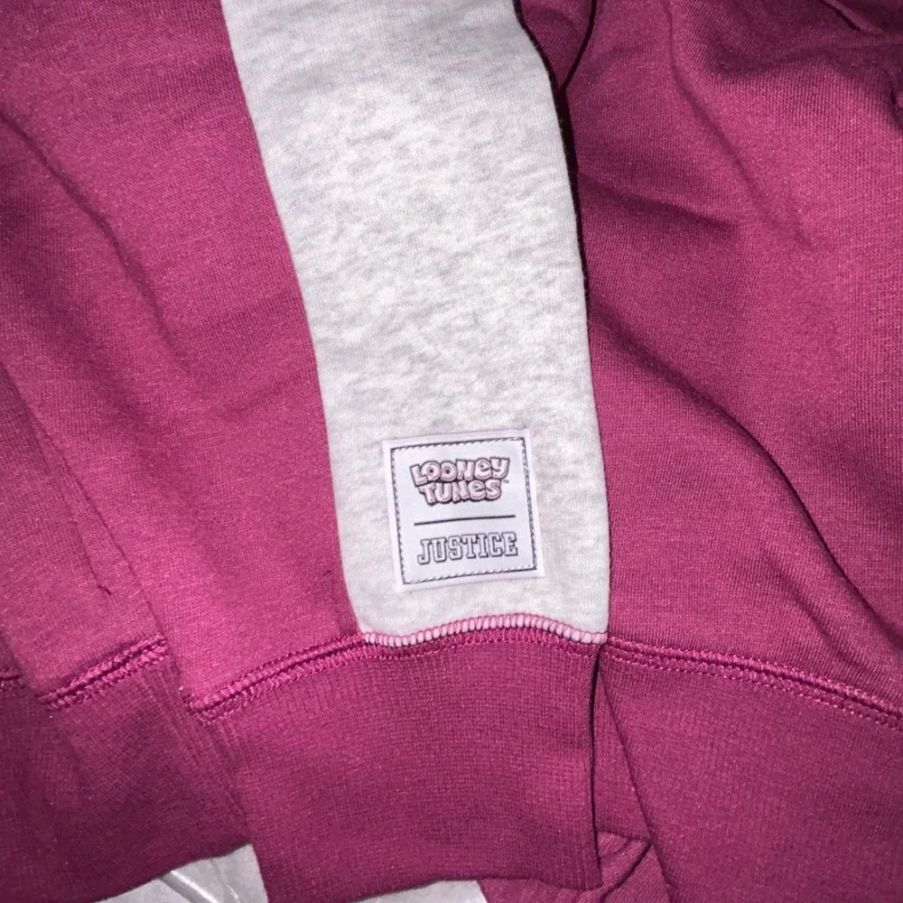 Girls Hoodie Pull Over Justice Bugs Bunny Magenta Colorblock Size L‎ 12/14 NEW